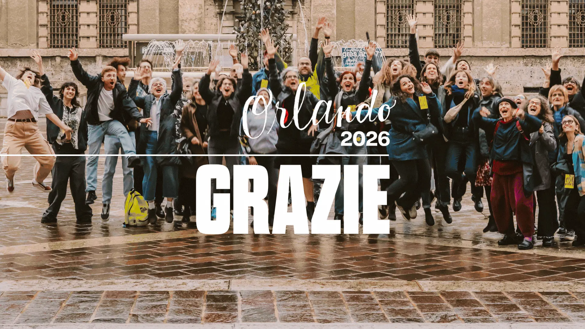 GIF featuring smiling audience members — waiting, chatting, participating throughout this thirteenth edition of the Festival — with a large white “thank you” overlaid across the images.
